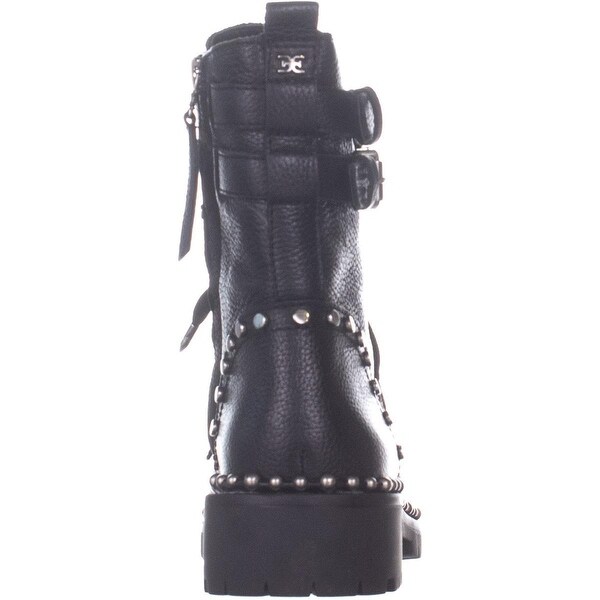 jennifer studded combat boot black