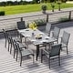 preview thumbnail 78 of 174, Patio Dining Set, Outdoor Dining Table and Chairs Set with Textilene Chairs, Adjustable Umbrella Hole for Garden, Backyard 9 Piece - Grey