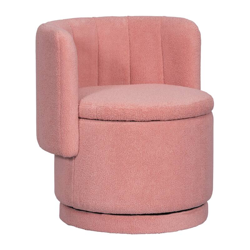 Boucle Fabric Swivel Accent Chair wStorage Space,for Living Room,Gray