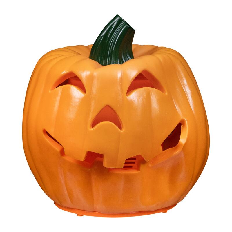 LED Lighted and Animated Double-Sided Jack O' Lantern Halloween Decoration - 9.75"