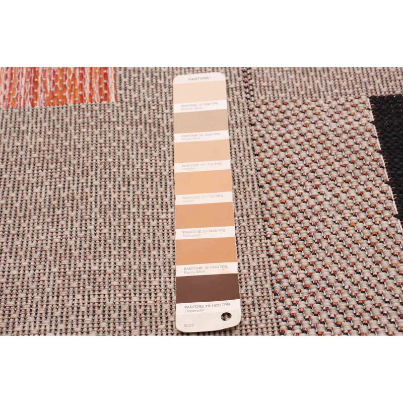 ECARPETGALLERY Machine Woven Lotus Mod Tan Polypropylene Rug - 5'1 x 7'7