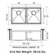 preview thumbnail 16 of 50, Sinber Undermount Double Bowl 304 Stainless Steel Kitchen Sink