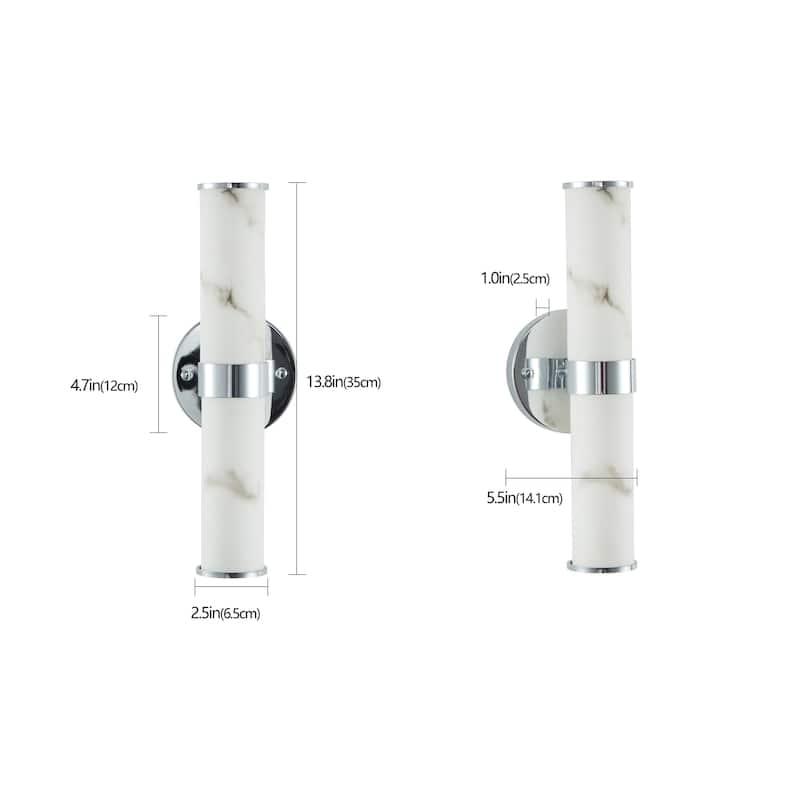 Set of 2 Resin Imitation Marble Texture Wall Light