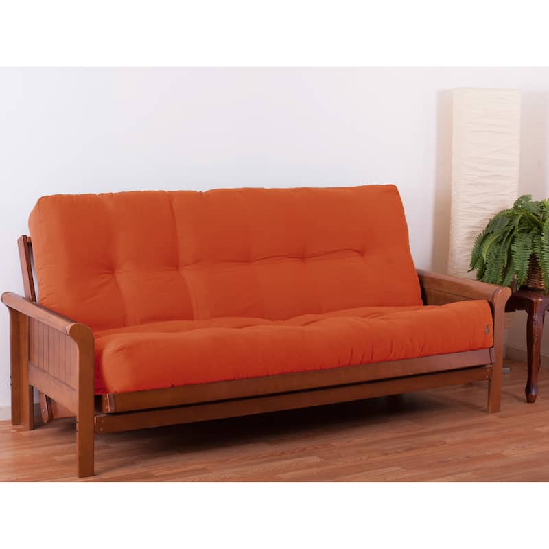 10-inch Thick Twill Futon Mattress (Twin, Full, or Queen) - Tangerine Dream - Queen