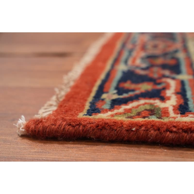 Hand Knotted Oriental 100% Wool Carpet Traditional Medallion Oranges & Rust Heriz (serapi) Area Rug - 3' 0'' X 2' 0''