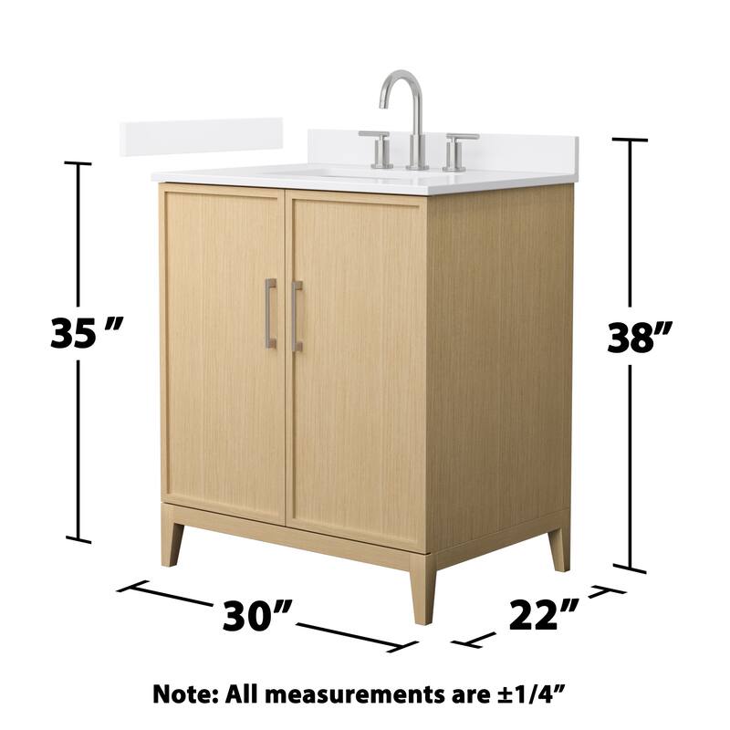 Elan 30-inch Single Vanity, 3 Hole Quartz Top