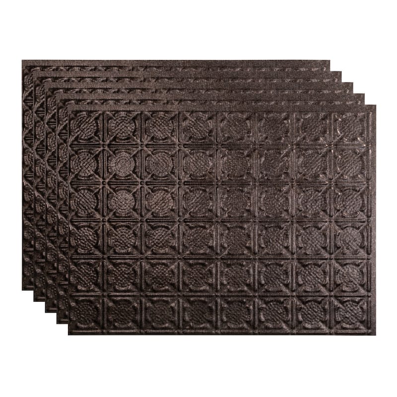 FASÄDE Traditional Style 6 Decorative Vinyl Backsplash Panel - 5 Pack - Smoked Pewter