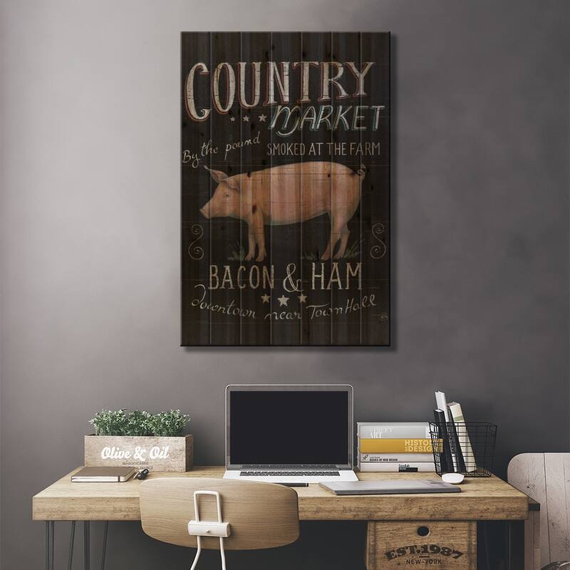 Farmers Market III Print On Wood by Daphne Brissonnet - Multi-Color
