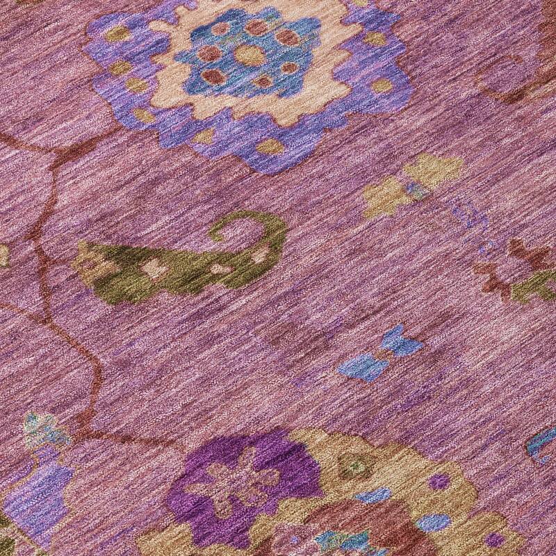 Machine Washable Indoor/ Outdoor Traditional Boho Chantille Rug