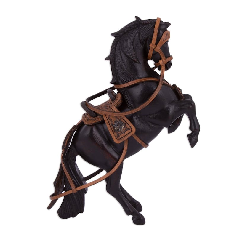 Handmade Wood and leather sculpture (Peru)