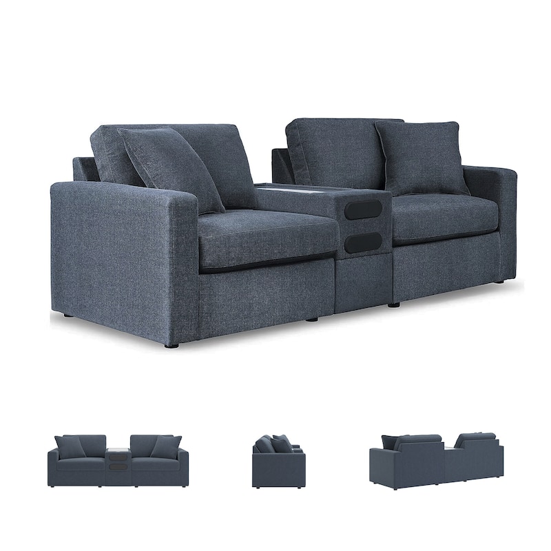Signature Design by Ashley Modmax 3-Piece Sectional with Audio Console - 93" W x 37" D x 36" H