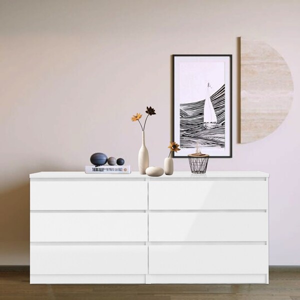 White dresser no handles sale