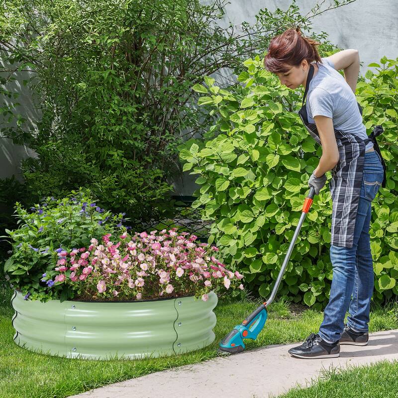 Aoodor 9'' Tall Aluzinc Metal Raised Garden Bed 30'' Round - 30"x9"