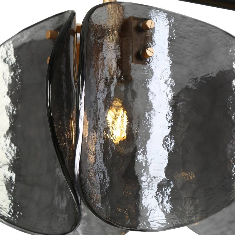 Modern 5-Light Smoky-gray Chandelier 52.1 IN Linear Island Lights - L 52.1" x W 9.8" x H 11"