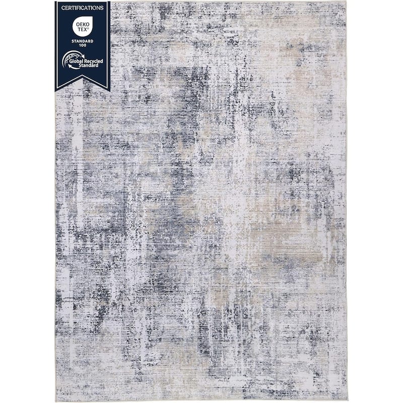 Delara Machine Washable Area Rug, Soft & Durable, Non-Slip Backing, Eco- Friendly GRS certified.