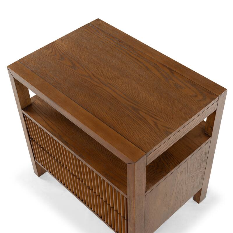 SAFAVIEH Couture Shelbie 2-Drawer Reeded Nightstand, Fully Assembled