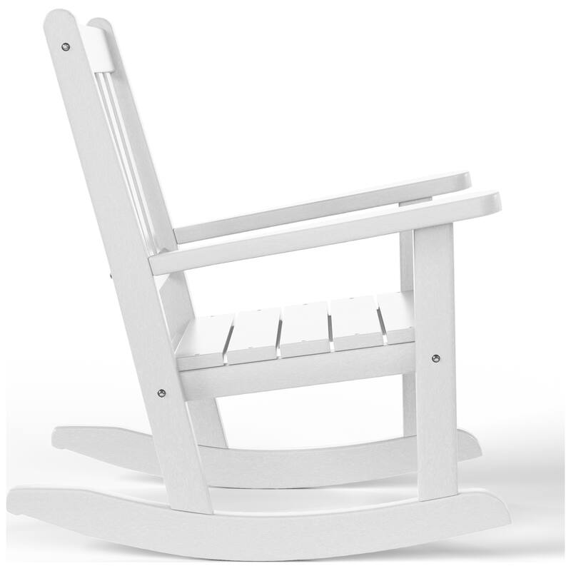 Laguna Kids Outdoor Poly Rocking Chair with Side Table 3-Piece Set