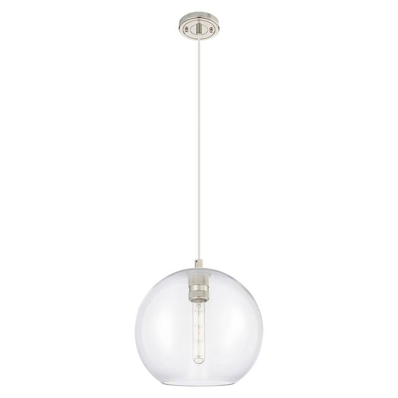 Innovations Lighting Downtown Urban - Crown Point - 1 Light 10" Athens Cord Hung Pendant - Clear Shade/Polished Nickel