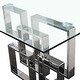 preview thumbnail 5 of 5, Dining Table Modern Tempered Glass Table with Steel Heavy Base Kitchen