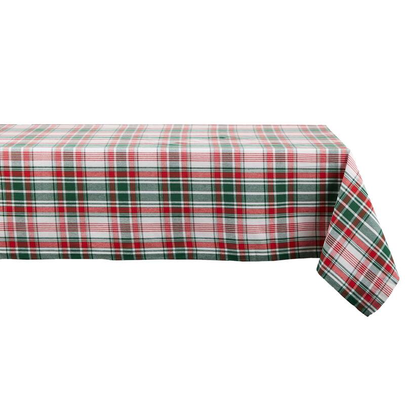 DII Yuletide Plaid Tablecloth