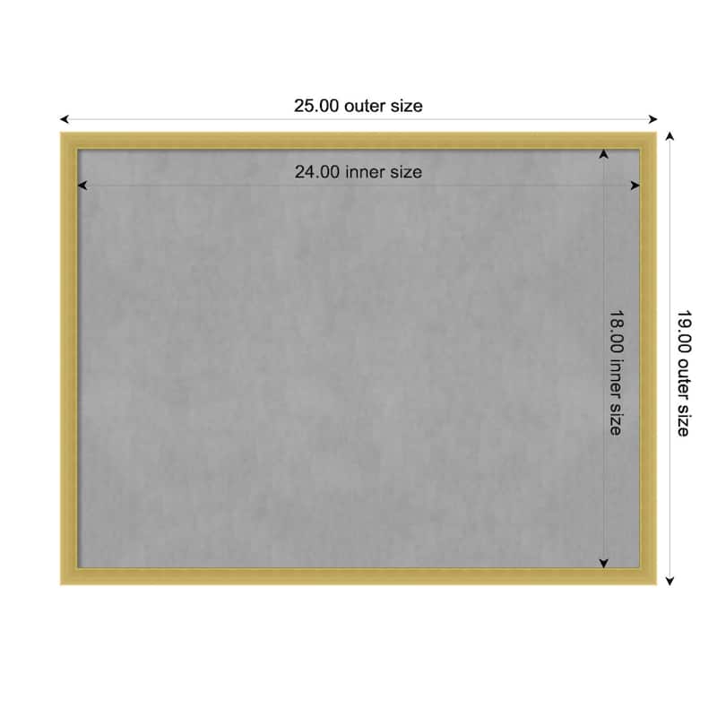 Amanti Art Svelte Polished Gold Framed Magnetic Board - Board Size 24x18
