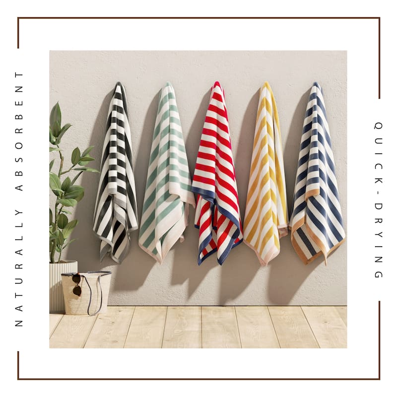 Linery & Co. Oversized Cotton Stripe Beach Towel