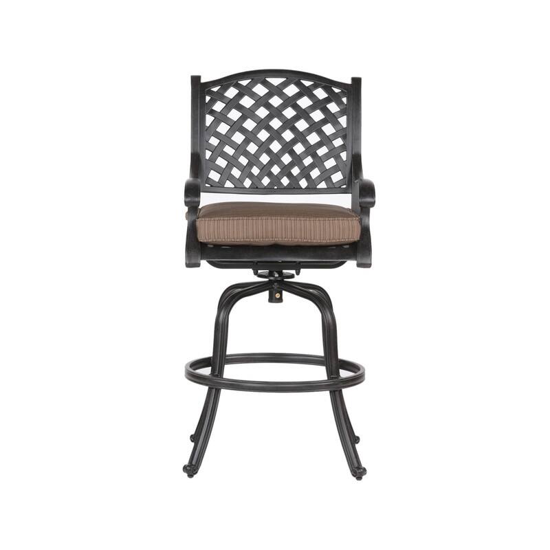 Cast Aluminum Counter Stool With Cushion, Set of 2