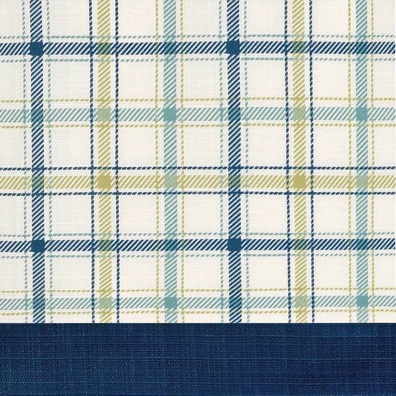 Tattersall Button Tab Top Window Curtain Panel
