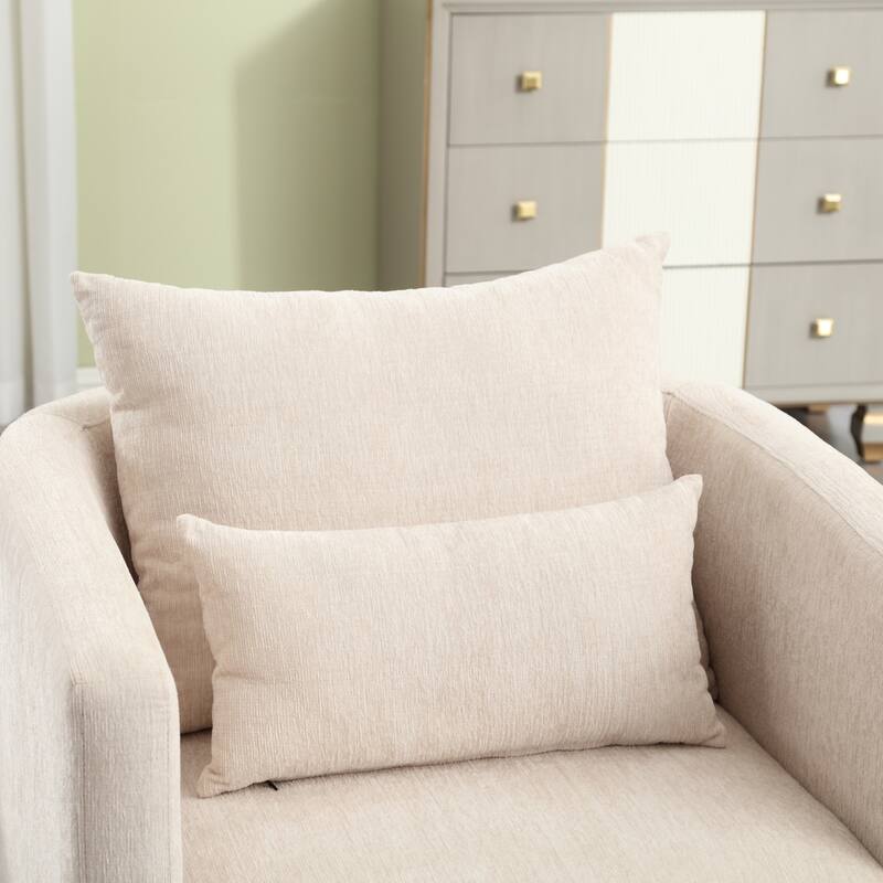 Swivel Barrel Chair, Round Accent Sofa Chair for Living Room, 360 Degree Swivel Barrel Club Chair, Leisure Arm Chair