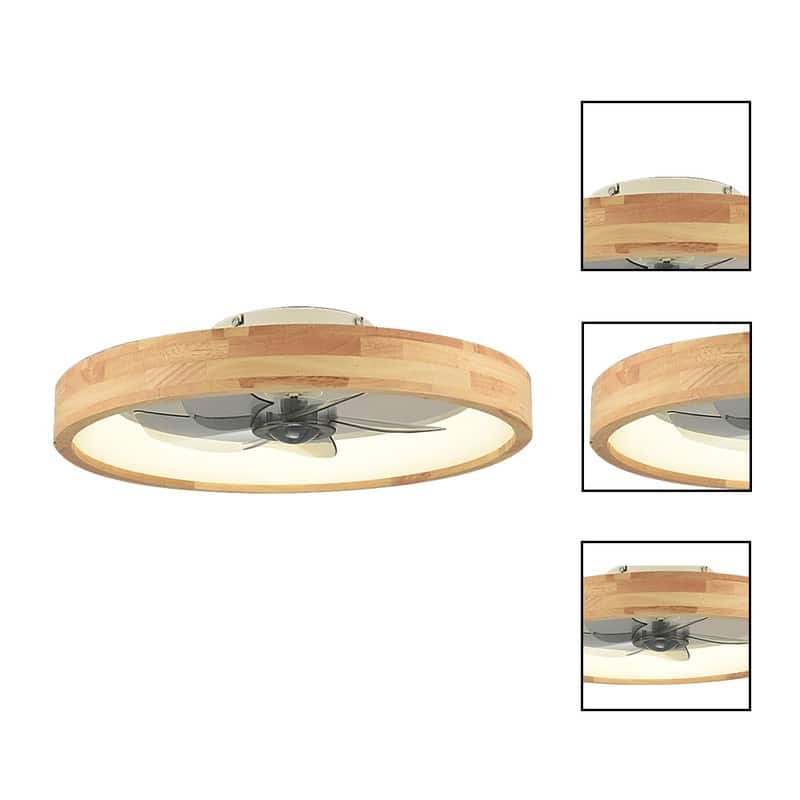 20” Light weight ceiling light wood ceiling fan with wood light flush mount low profile fan