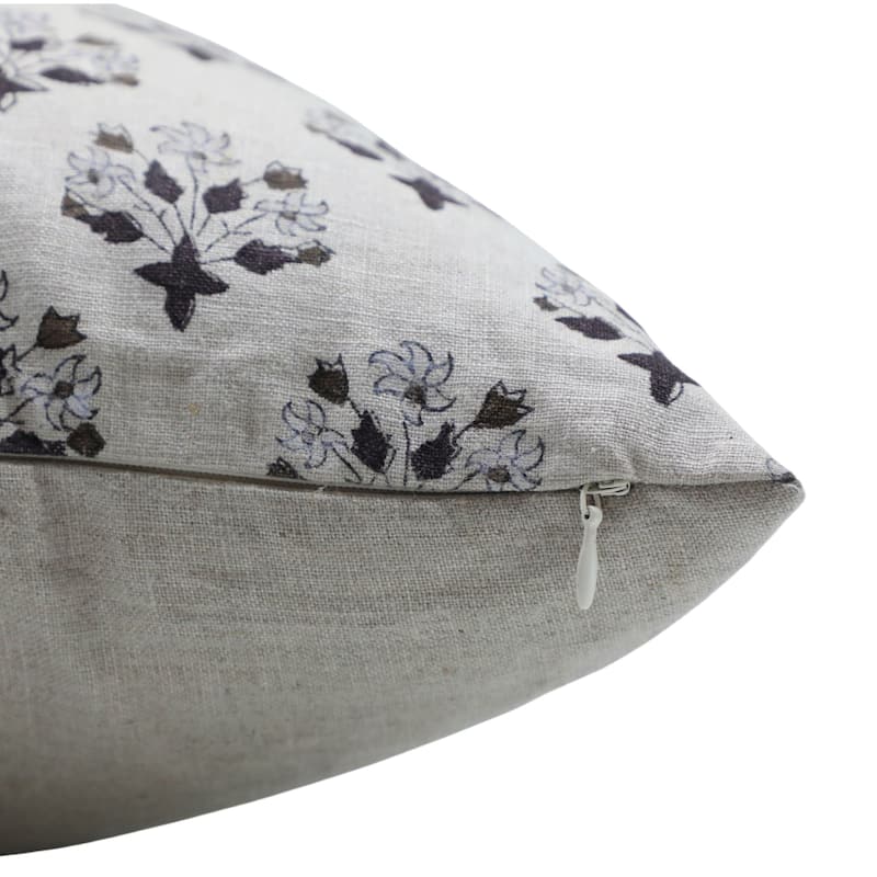 Fabdivine Linen Outdoor Sofa Block print pillow Cover