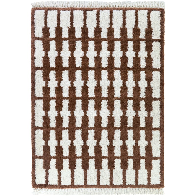 Adelia Geometric Grid Area Rug