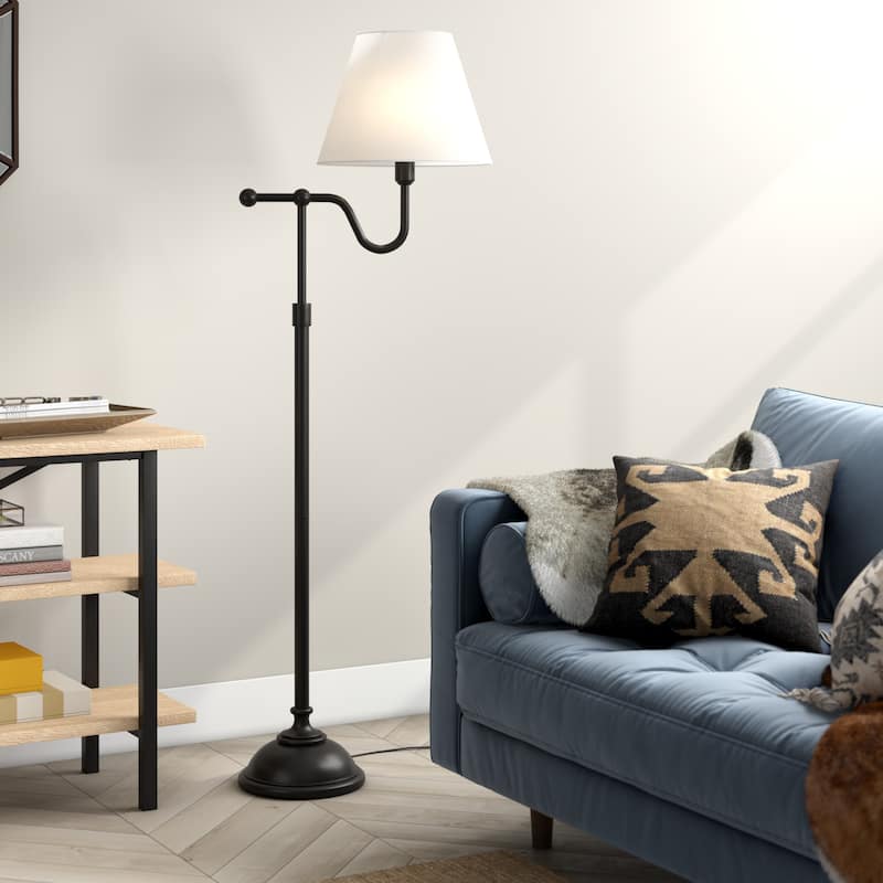 Wellesley Blackened Bronze Floor Lamp with Empire Shade