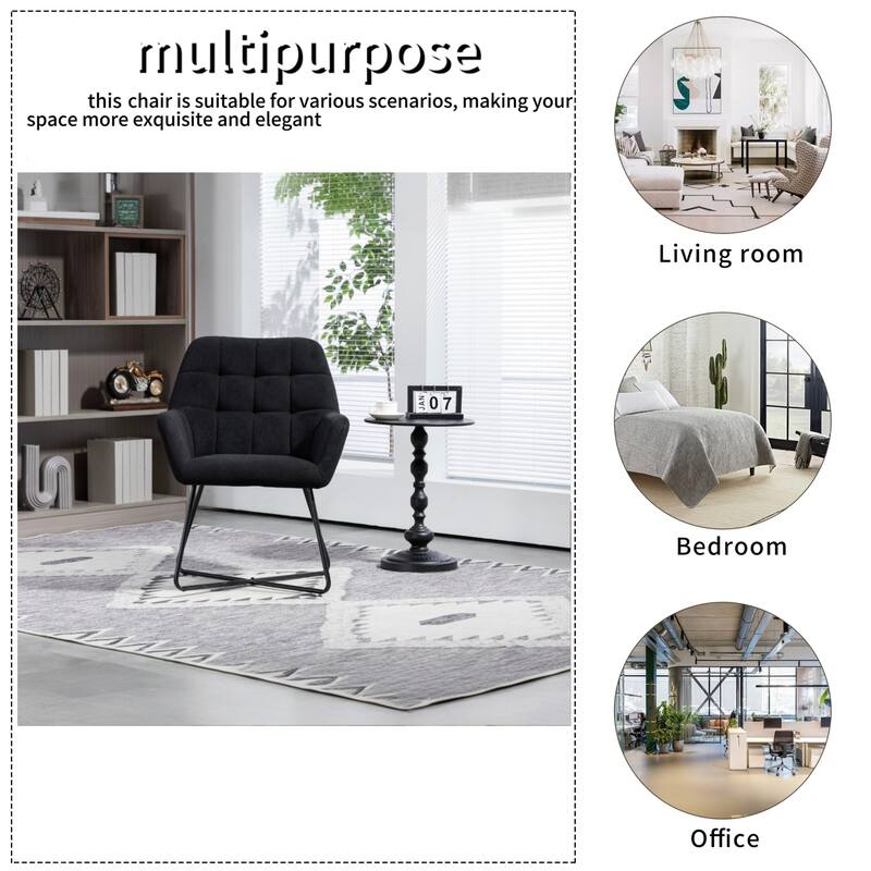 Upholstered Office/Home Chair with Metal Legs