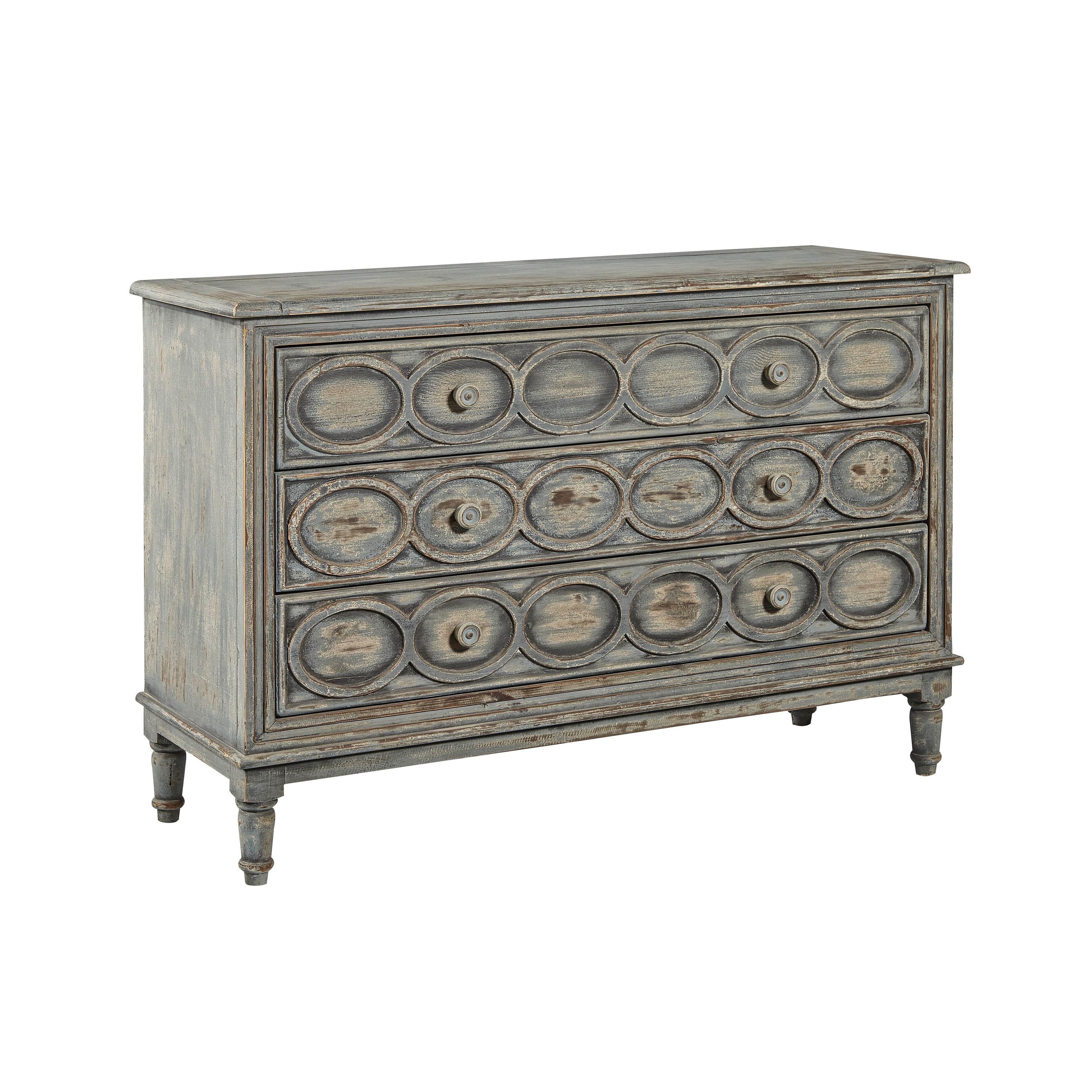 Furniture Classics Noir Mid-tone Pine Blue 3-drawer Chest