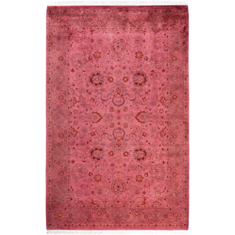 Overdyed One-of-a-Kind Hand-Knotted Area Rug - Pink - 4' 8" x 7' 2"