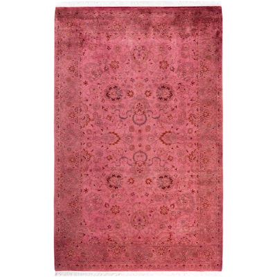 Overdyed One-of-a-Kind Hand-Knotted Area Rug - Pink - 4' 8" x 7' 2"