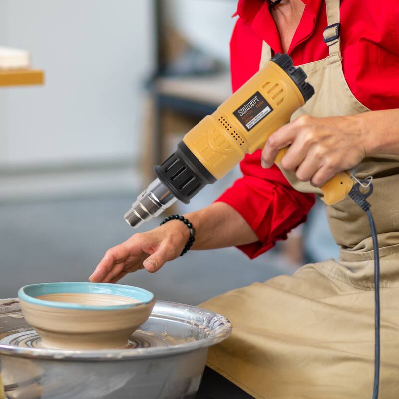 Heat Gun - Dual Temperature Heating Gun with 122-1112°F Range, Overload Protector, 4 Nozzles for Crafts by Stalwart