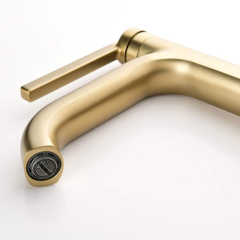 9-12" H Solid Brass Single Handle Bathroom Sink Faucet