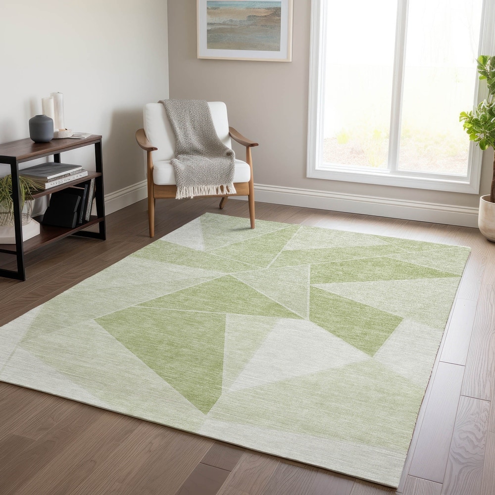 Machine Washable Indoor/ Outdoor Chantille Contemporary Mosaic Rug