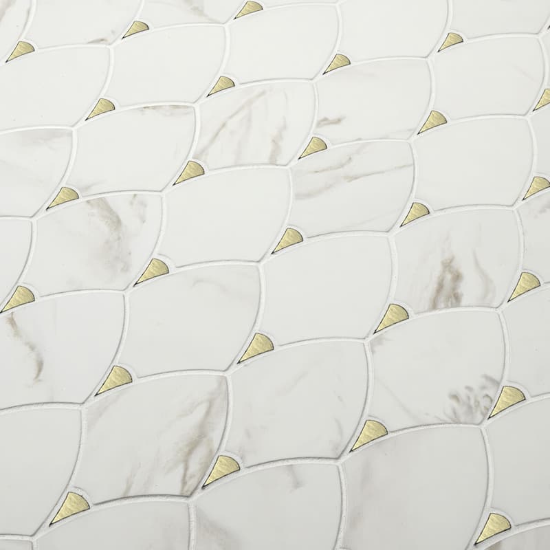 Ackland AKM-GM-10X12SEX-CA 10" x 12" Glass Wave Floor and Wall Mosaic - Satin Aurelia