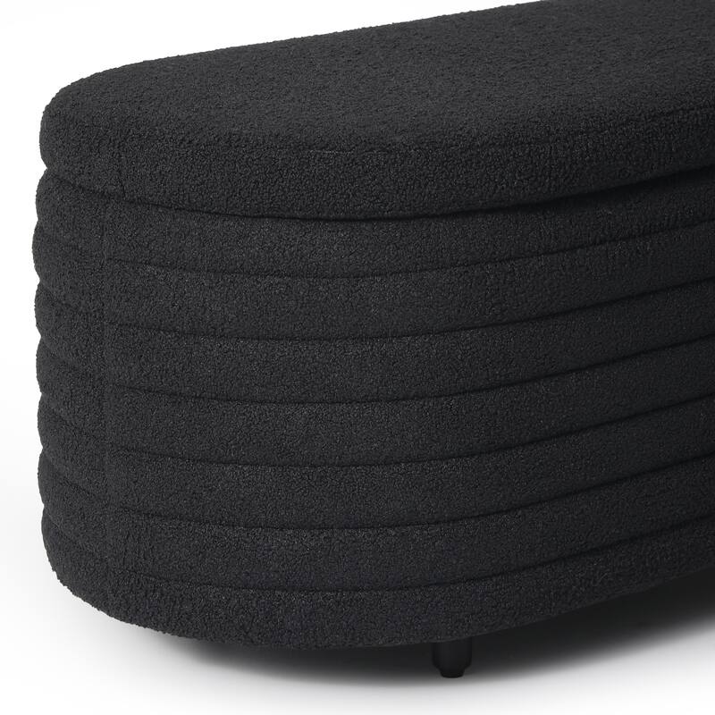 Bayville Sherpa Polyester Flip Top Storage Ottoman - 42"