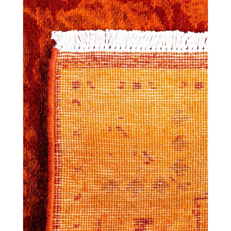 Vibrance One-of-a-Kind Hand-Knotted Runner Rug - Orange, 2' 6" x 17' 7" - 2' 6" x 17' 7"