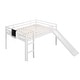 preview thumbnail 5 of 12, Modern and Playful Design Wood Loft Bed with Slide, Ladder and Chalkboard, Full size, White
