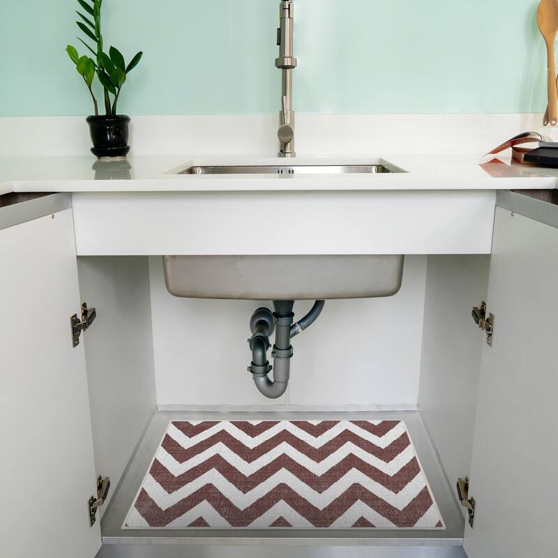 Under Sink Mat - Ultra-Absorbent Cotton Shelf Liners For Kitchen Cabinets - 2X3 feet - Maroon