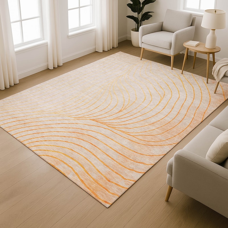 Premium Washable Super Soft Modern Wave Mayfield Rug