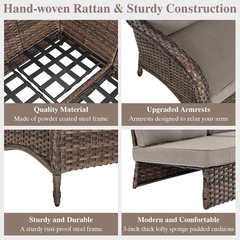 Outdoor Sectional Sofa with Chair Funiture Set