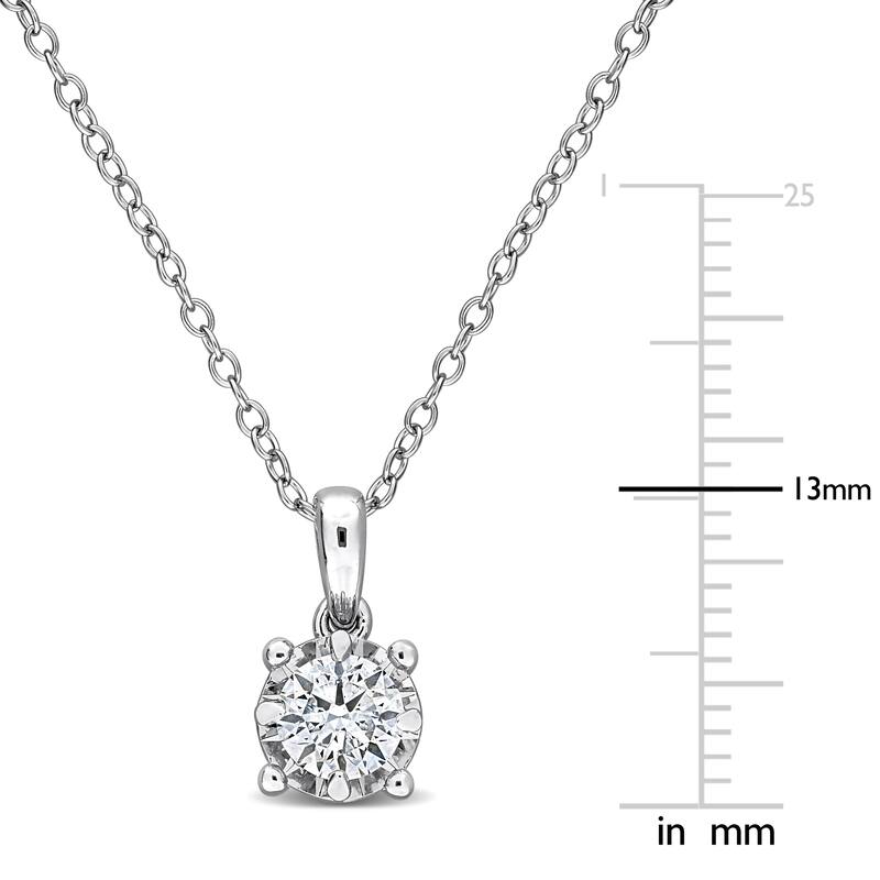 Miadora Sterling Silver Lab Grown Diamond Solitaire Necklace 1/10 to 1ct tw (GH VS1;VS2)