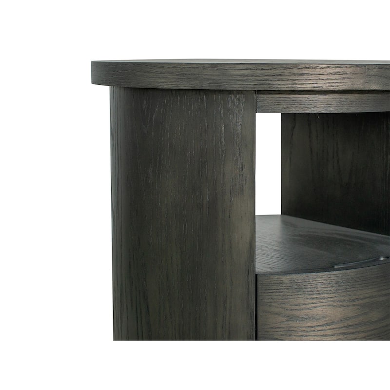 Magnussen Home Bosley Coffee Bean Round End Table - 22''W x 22''D x 25''H
