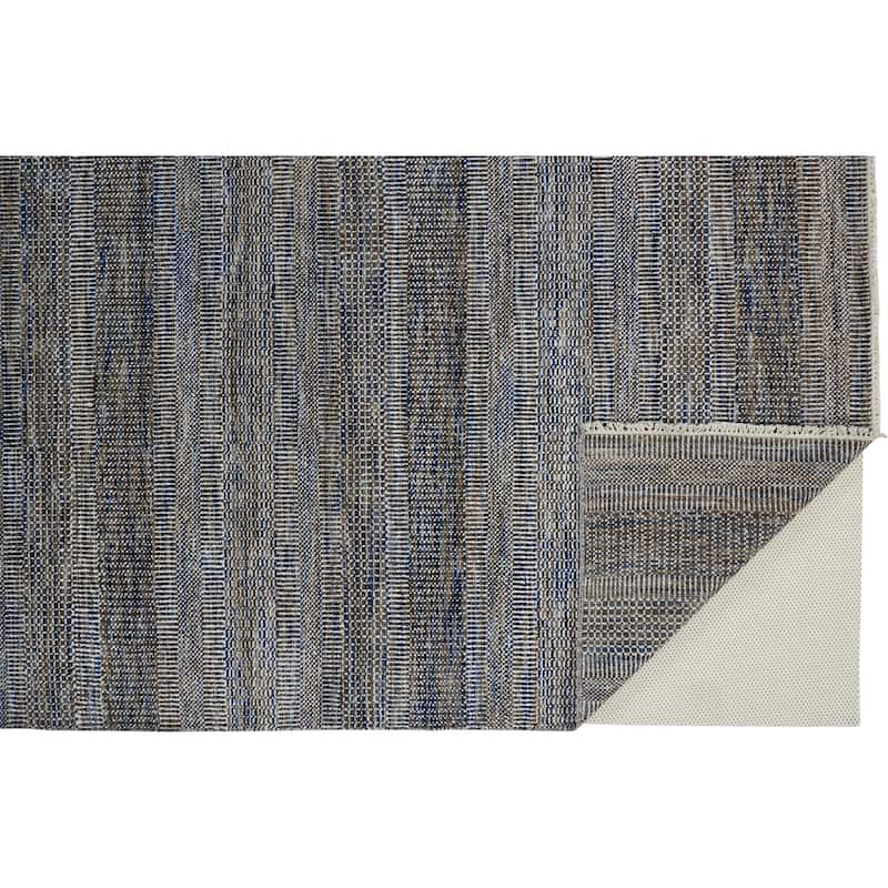 Stripes Color Block Gray Contemporary Rustic Area Rug